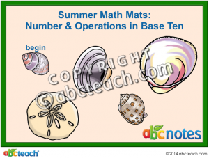 Interactive: Notebook: Math Mats: Numbers & Operations in Base Ten (Place Value) – Summer Theme (grade 1)