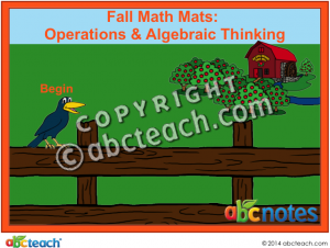 Interactive: Notebook: Math Mats: Operations & Algebraic Thinking (subtraction) – Fall Theme (grade 1)