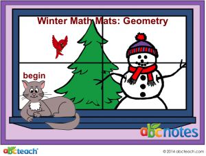 Interactive: Notebook: Math Mats: Geometry – Winter Theme (grade 2)