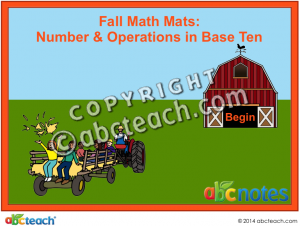 Interactive: Notebook: Math Mats: Numbers & Operations in Base Ten – Fall Theme (grade 2)