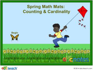 Interactive: Notebook: Math Mats: Counting and Cardinality – Spring Theme (kdg)