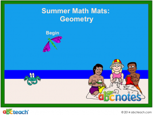 Interactive: Notebook: Math Mats: Geometry – Summer Theme (kdg)