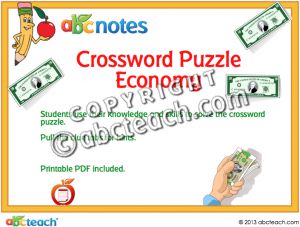 Interactive: Notebook: Crossword: Economy (upper elem/middle)