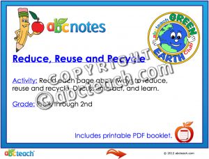 Interactive: Notebook: Earth Day: Reduce, Reuse and Recycle (elem)