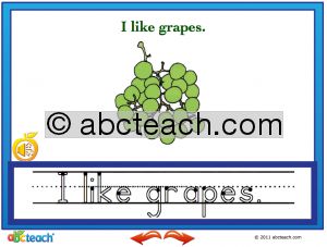 Interactive: Notebook: Early Reader Comprehension (with audio): I like Fruit