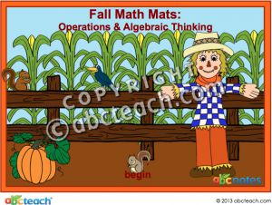 Math Mats Operations and Algebraic Thinking – Fall Theme Interactive Notebook