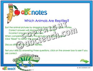 Interactive: Notebook: Animals- Reptile Sort and Facts