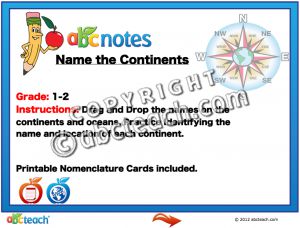 Interactive: Notebook: Social Studies: Name the Continent (multi-age)