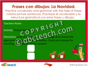 Interactive: Notebook: Spanish – Picture Sentences – La Navidad (Christmas)