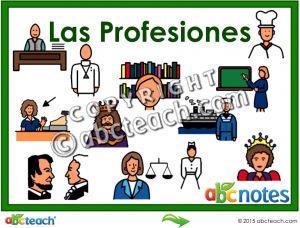Interactive: Notebook: Spanish: Vocabulary – Las Profesiones (professions)