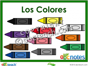 Interactive: Notebook: Spanish – Vocabulary – Los Colores (colors)