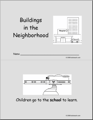 Early Reader: Neighborhood Buildings (b/w)