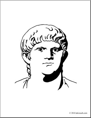 Clip Art: Ancient Rome: Nero (coloring page)