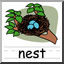 Clip Art: Basic Words: Nest Color (poster)