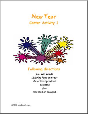 New Year’s – Cut and Paste Learning Center