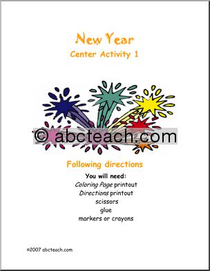 New Year’s – Cut and Paste Learning Center