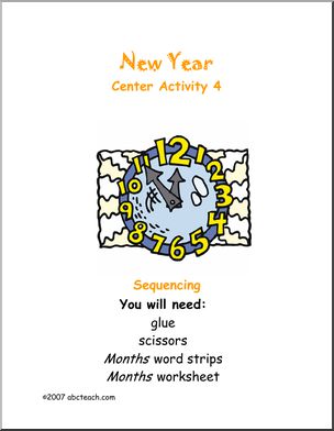 New Year’s – Cut and Paste Months Learning Center