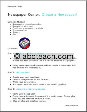 Newspaper Center: Creation and Layout (elem/upper elem)