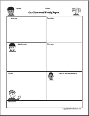 Classroom Newsletter Forms: Students Theme (b/w  version 1)