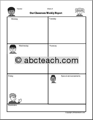 Classroom Newsletter Forms: Students Theme (b/w  version 1)