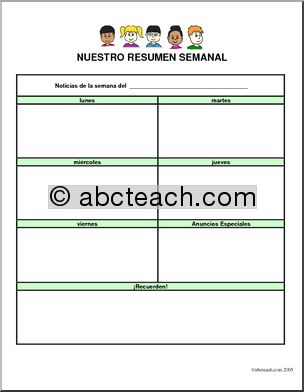 Spanish: Newsletter Printable Form — kids graphic (color)