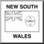 Clip Art: Flags: New South Wales (coloring page)