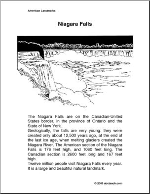 Color and Read: World Landmark – Niagara Falls (primary)