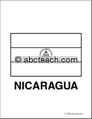 Clip Art: Flags: Nicaragua (coloring page)