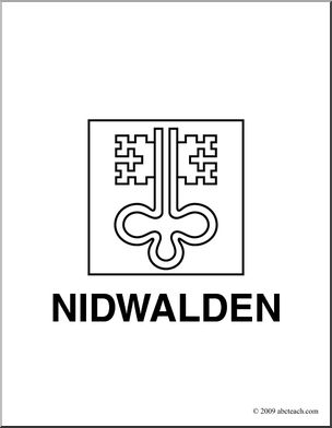 Clip Art: Flags: Nidwalden (coloring page)