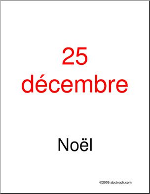 French: NoÃŽl; NoÃŽl Vocabulary Poster