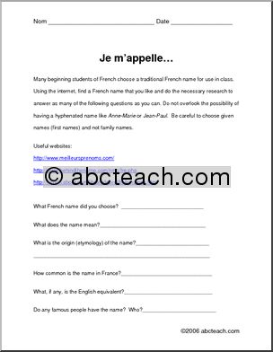 French:  Choose a French name