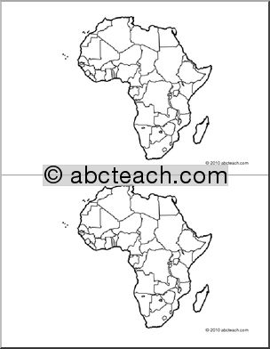 Nomenclature Cards: Continents; Africa 2 (b/w)