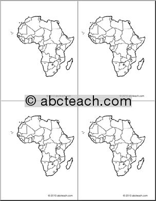 Nomenclature Cards: Continents; Africa 4 (b/w)