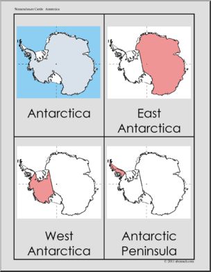 Nomenclature Cards: Antarctica;Three Part Matching