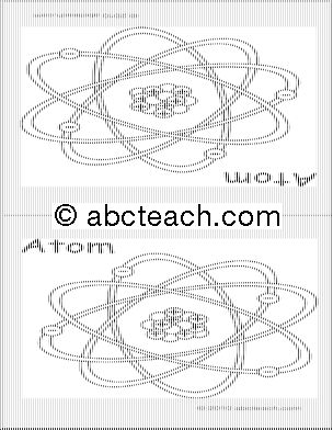 Nomenclature Cards: Atom (b/w) (4) (foldable)
