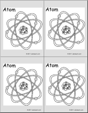 Nomenclature Cards: Atom (b/w) (4)