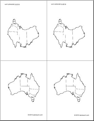 Nomenclature Cards: Australia (4) (foldable) (b/w)