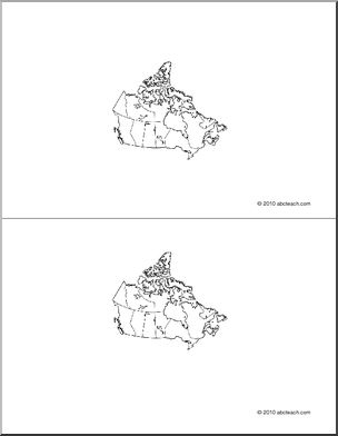 Nomenclature Cards: Map Canada (2) (b/w)