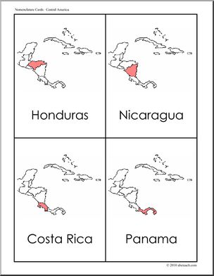 Nomenclature: Central America (red)
