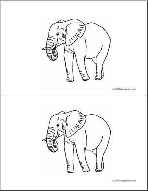 Nomenclature Cards: Elephant (2) (b/w)