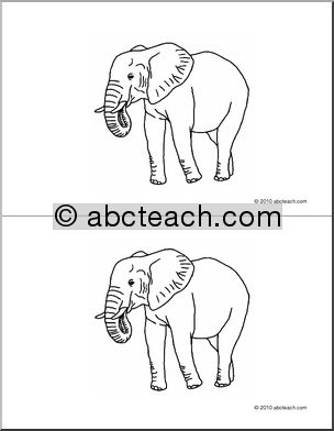 Nomenclature Cards: Elephant (2) (b/w)
