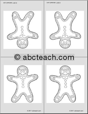 Nomenclature Cards: Gingerbread Man (4) (foldable)