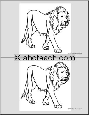 Nomenclature Cards: Lion (2) (b/w)