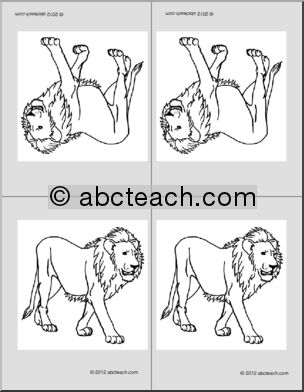 Nomenclature Cards: Lion (4) (foldable)