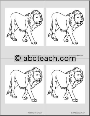 Nomenclature Cards: Lion (4) (b/w)