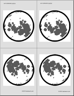 Nomenclature Cards: Moon Phases (4) (foldable) (b/w)
