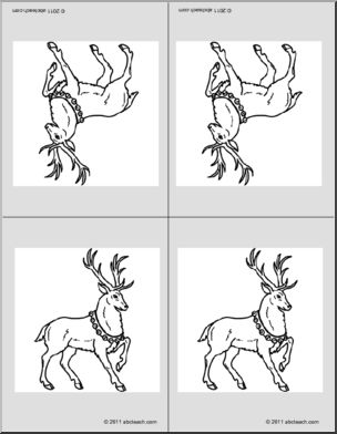 Nomenclature Cards: Reindeer (4) (foldable)