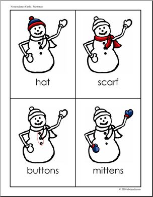 Nomenclature Cards: Snowman (color) (K-1)
