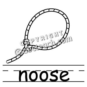 Clip Art: Basic Words: Noose B&W (poster)