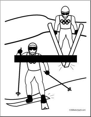 Coloring Page: Olympics –  Nordic Skiing